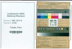 Entnazifizierung Paul Franke , geb. 04.02.1920 (Lagerarbeiter)
