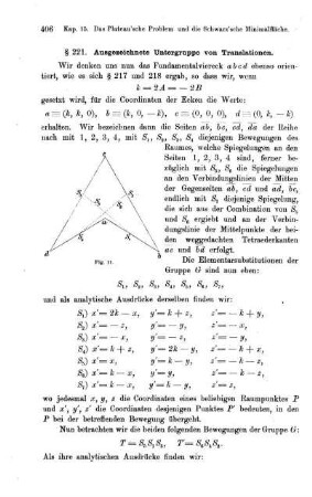 § 221. Ausgezeichnete Untergruppe von Translationen.