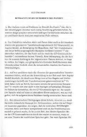 Betrachtungen im Bereich des Passiv
