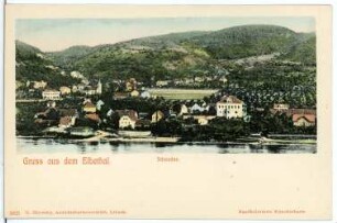 Schwaden. Blick über die Elbe nach Schwaden