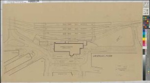 Empfangsgebäude [Bahnhof] Oberhausen: Lageplan, M. 1:500 Hge, Sknr.: 1, Fanr.: 16, Bunr.: 258