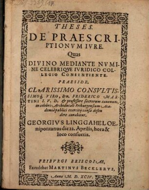 Theses de praescriptionum iure