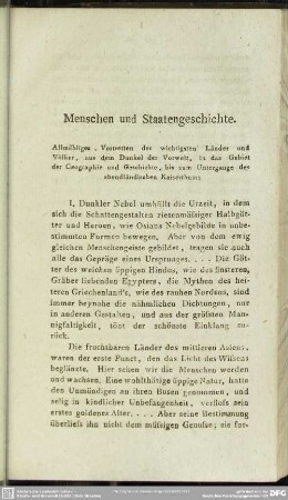 Menschen und Staatengeschichte