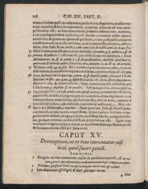 Caput XV. De exceptione, ne re reus conveniatur, nisi in id, quod facere potest