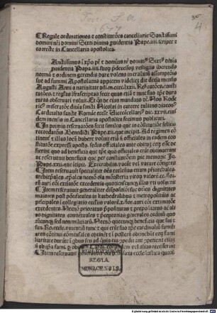 Regulae cancellariae apostolicae : Rom, 1481.10.18