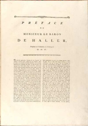 Préface De Monsieur Le Baron De Haller ...
