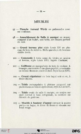 Meubles (Nr. 97-129)