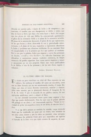 El último libro de Mallea
