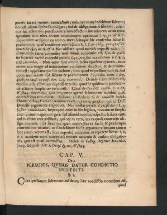 Cap. V. De Personis, Quibus Datur Condictio Indebiti.