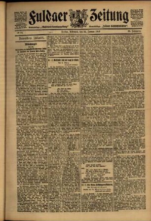Zweite Ausgabe vom Mittwoch, den 24. Januar 1906.