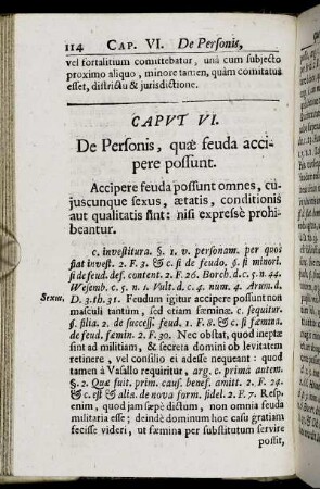 Caput VI. De Personis, quæ feuda accipere possunt.