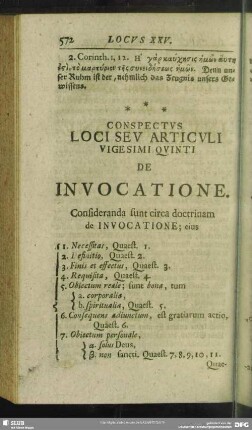 Conspectus Loci Seu Articuli Vigesimi Quinti De Invocatione