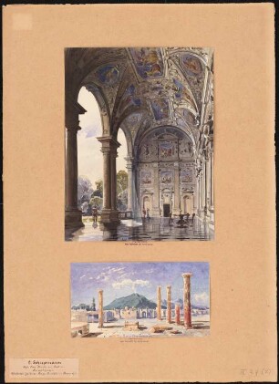 Sala terrena im Wallensteinpalais, Prag / Ruinen, Pompeji: 2 Ansichten