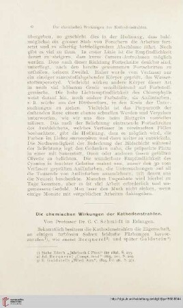 16: Die chemischen Wirkungen der Kathodenstrahlen