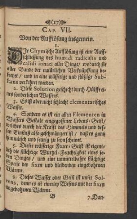 Cap. VII. Von der Aufflösung insgemein.
