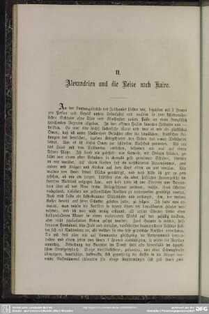 II. Alexandrien und die Reise nach Kairo