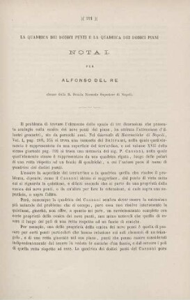 La quadrica dei dodici punti e la quadrica dei dodici piani.