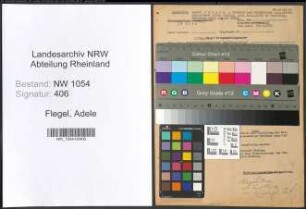 Entnazifizierung Adele Flegel , geb. 09.09.1910 ()