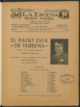 El patio está de verbena : sainete en tres cuadros