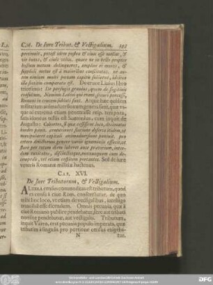 Cap. XVI. De Iure Tributorum, & Vectigalium.