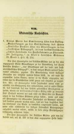 VII. Akademische Nachrichten