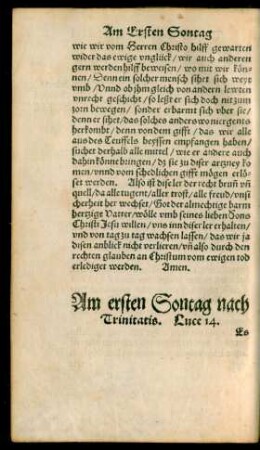 Am ersten Sontag nach Trinitatis.