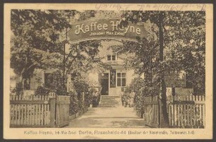 Ansichtskarte "Kaffee Heyne" nach der Wiedereröffnung, Hasenheide [2/2]