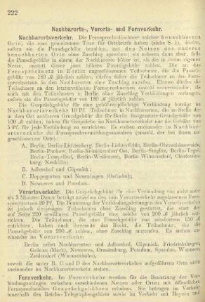 Nachbarorts-, Vororts- und Fernverkehr