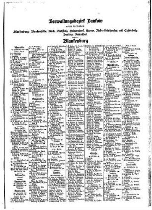 Blankenburg, Blankenfelde, Buch, Buchholz, Heinersdorf, Karow