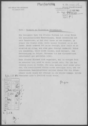 Ettenhausen mit Bartenstein, Reichertswiesen, Gütbach, Heuchlingen, Hornungshof und Zaisenhausen: Visitationsbericht mit Pfarrbericht 1963