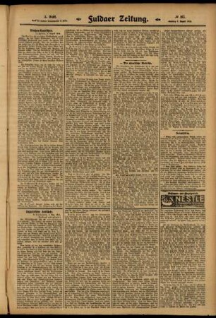 Dritte Ausgabe vom Samstag, den 09. August 1913.