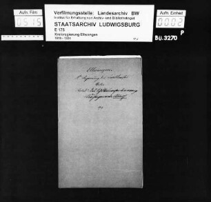Schuldenwesen der evang. Kirchenpflege und der kath. Pfarrgemeinde Wört