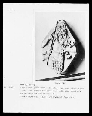 Geschmückter Kopf eines Pferdes, Relief aus dem Palast von Chorsabad