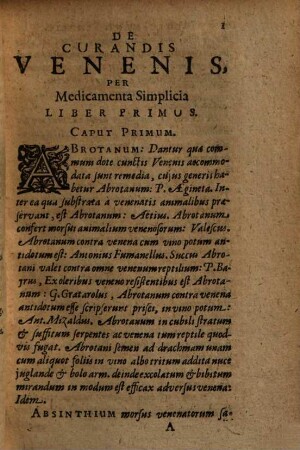 De Curandis Venenis Per Medicamenta Simplicia & facilè parabilia : Libri Duo