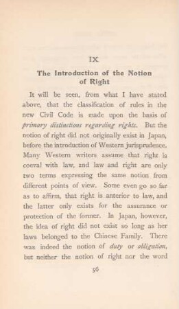 IX. The introduction of the notion of right