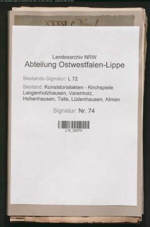 Besetzung der Küsterstelle