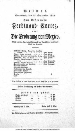 Ferdinand Cortez, oder: Die Eroberung von Mexico
