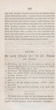 672-683 Die neueste Literatur über den heil. Thomas von Aquino : erster Artikel