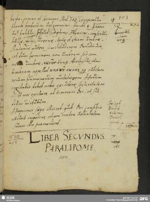 Liber Secundus Paralipomenon.