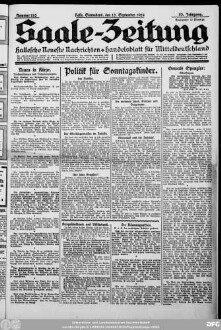 Saale-Zeitung : allgemeine Zeitung für Mitteldeutschland ; Hallesche neueste Nachrichten