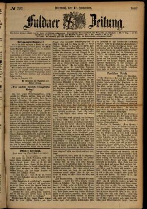 Ausgabe vom Mittwoch, den 17. November 1886.