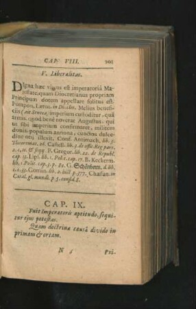 Cap. IX. Fuit Imperatoris aptitudo, sequitur eius potestas.