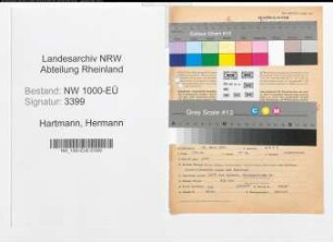 Entnazifizierung Hermann Hartmann, geb. 25.03.1887 (Landesobersekretaer)