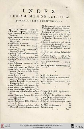 Index rerum memorabilium