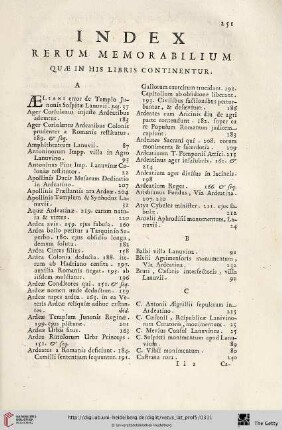 Index rerum memorabilium