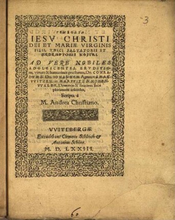 Genethlia Jesu Christi dei et Mariae virginis filii unici salvatoris et redemptoris nostri