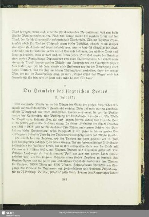 Die Heimkehr des siegreichen Heeres : 11. Juli 1871