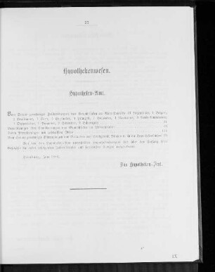 Hypothekenwesen.