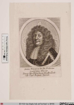 Bildnis Friedrich II. (mit dem silbernen Bein), Landgraf von Hessen-Homburg ("Prinz von Homburg") (reg. 1681-1708)