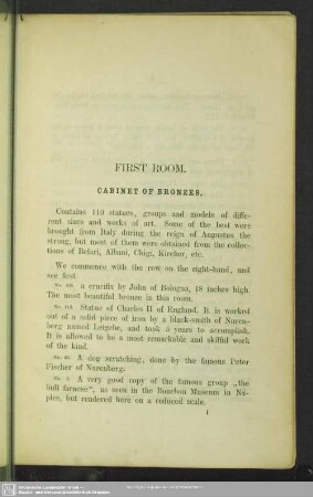 First Room. Cabinet Of Bronzes